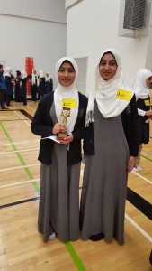 Second place winner Fiza Botar and Fourth place winner Hajra Aman both grade 6